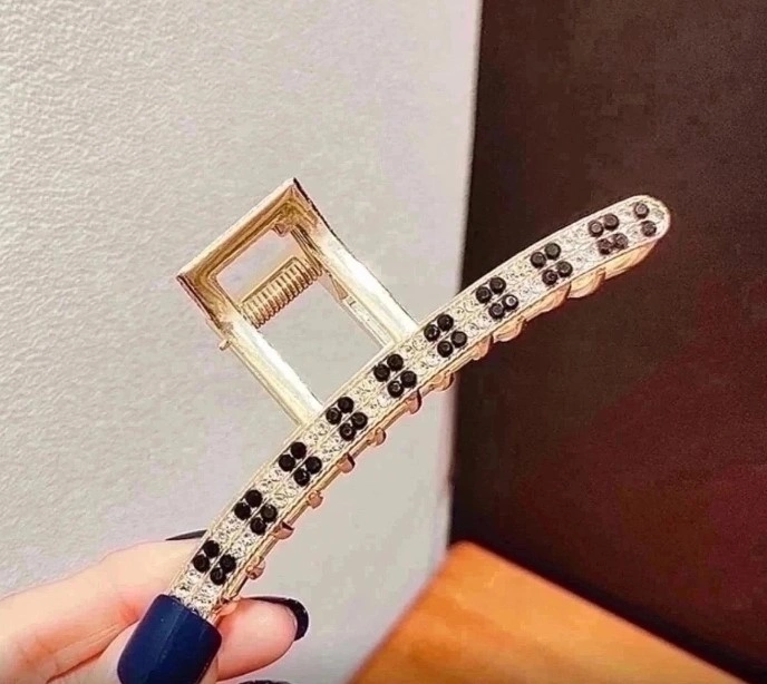 Металлический крабик для волос со стразами 34223